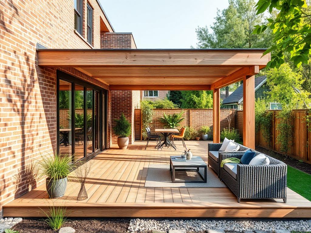Geplaatste houten overkapping