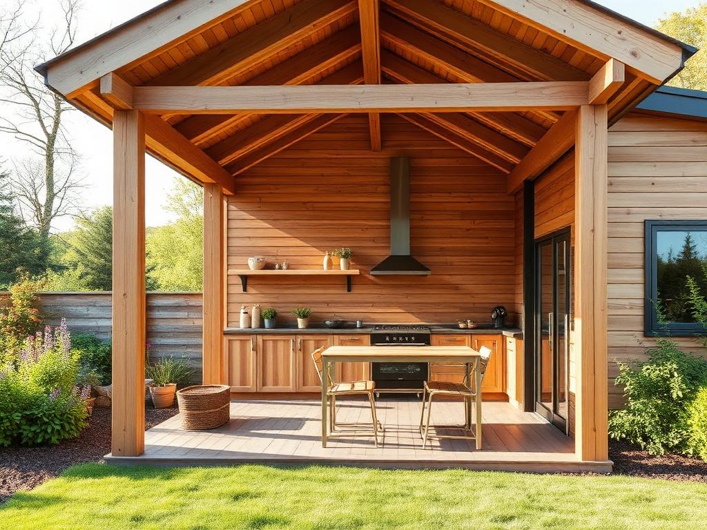 Geplaatste houten overkapping